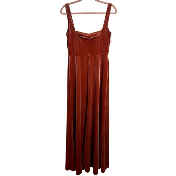 Jenny Yoo NWT Mara Rose Velvet Front Slit Maxi Dress Size 10 - Picture 4 of 10